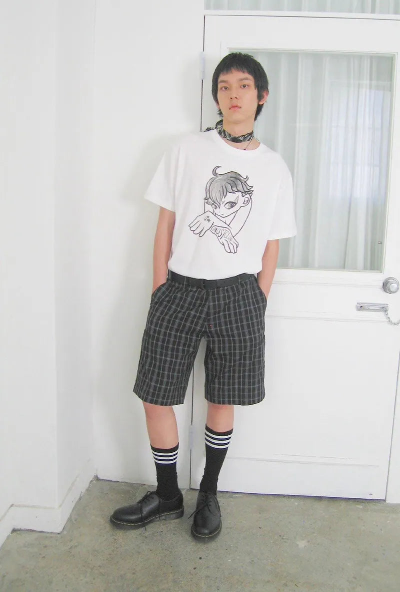 【niceghostclub】 gatekeeper hand tee [ white / brown ]