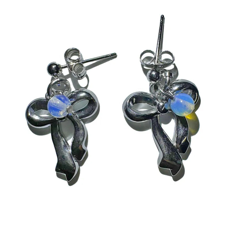 【3amgang】MOONSTONE RIBBON EARRING