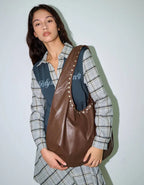 【Polysooem】WESTERN STUDDED SHOULDER BAG [ BROWN / IVORY ]
