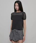 【Flare up】3-Layered T-Shirt [Black / Gray]