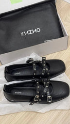 【KHIHO】Travel Flat Mary Jane [ Black / Brown ]