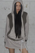 【Fancy Club】DYE-WASH LAYERED HOODED ZIP-UP [Charcoal / Brown]