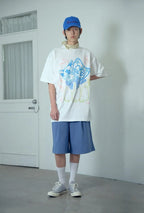 【niceghostclub】watercolor dolls big big tee [ white ]