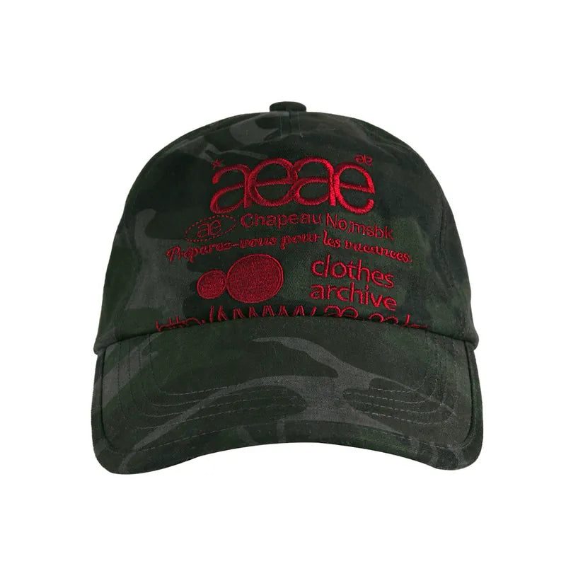【aeae】WEB LOGO CAMO 5 PANNEL CAP [ PINK/RED ]