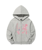 【niceghostclub】STAR SHOES GIRL HOODIE ZIP UP [ LIGHT GREY ]