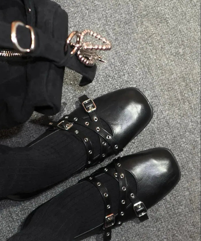 【KHIHO】Travel Flat Mary Jane [ Black / Brown ]