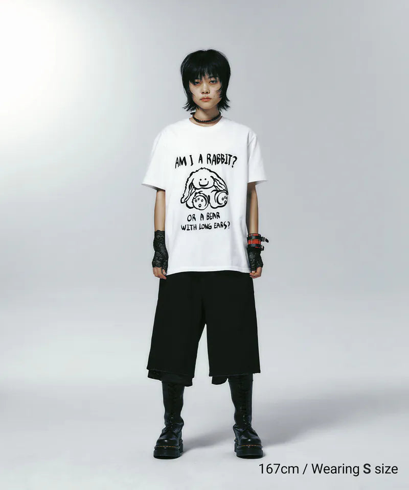 【niceghostclub】rabbit or bear tee [Black / White]