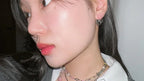 【3amgang】SILVER RIBBON ONE TOUCH EARRING