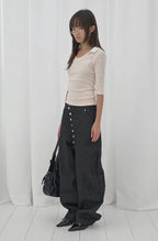 【Fancy Club】SOFT FANCY COLLAR TOP [Pink / Black]