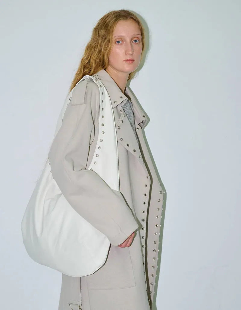 【Polysooem】WESTERN STUDDED SHOULDER BAG [ BROWN / IVORY ]