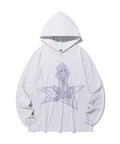 【niceghostclub】STAR GIRL BIGBIG HOODIE [ LIGHT GREY ]