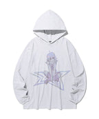 【niceghostclub】STAR GIRL BIGBIG HOODIE [ LIGHT GREY ]
