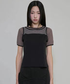 【Flare up】3-Layered T-Shirt [Black / Gray]