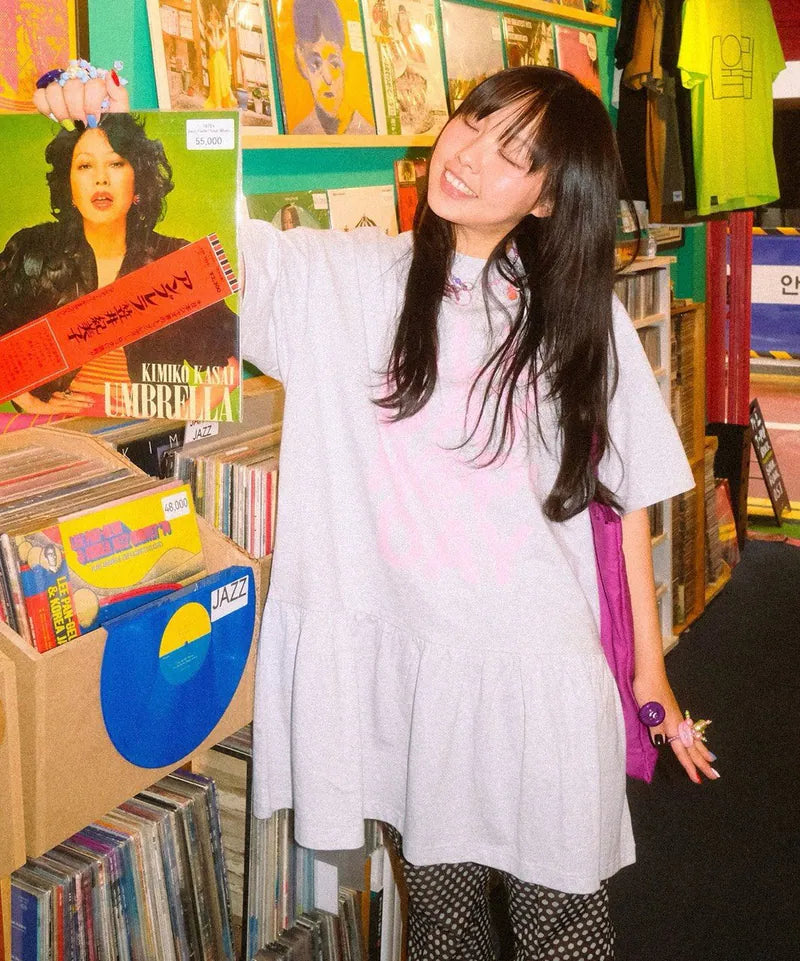 【niceghostclub】X JIMMIZO ADHD DRESS BIG BIG TEE [ LIGHT GREY ]