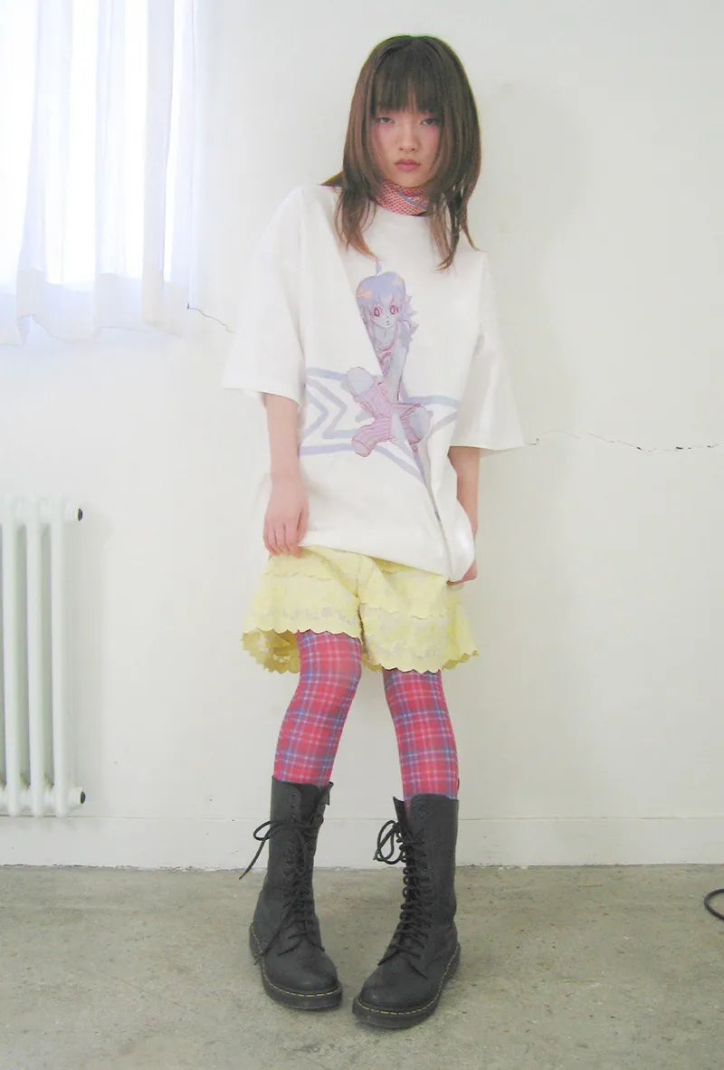 【niceghostclub】star girl big big tee [ white ]