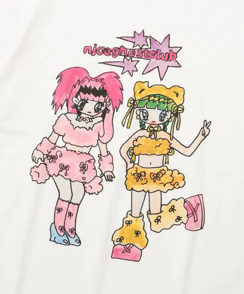 【niceghostclub】[ x soulpusssy cat ] ghostsoulgirl rabbit&bear big big tee [white/black]