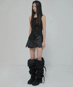 【Flare up】Asymmetric Snap Hoodie [Black / White / Gray]