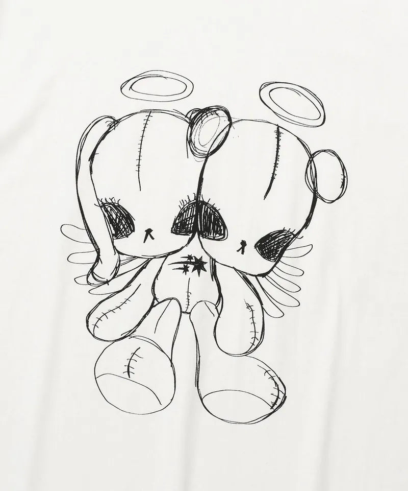 【niceghostclub】cotton doll angel tee [Black / White]