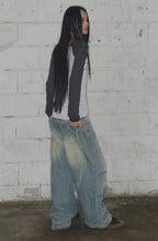 【Fancy Club】 ANGEL VINTAGE WASHING PINTUCK PANTS