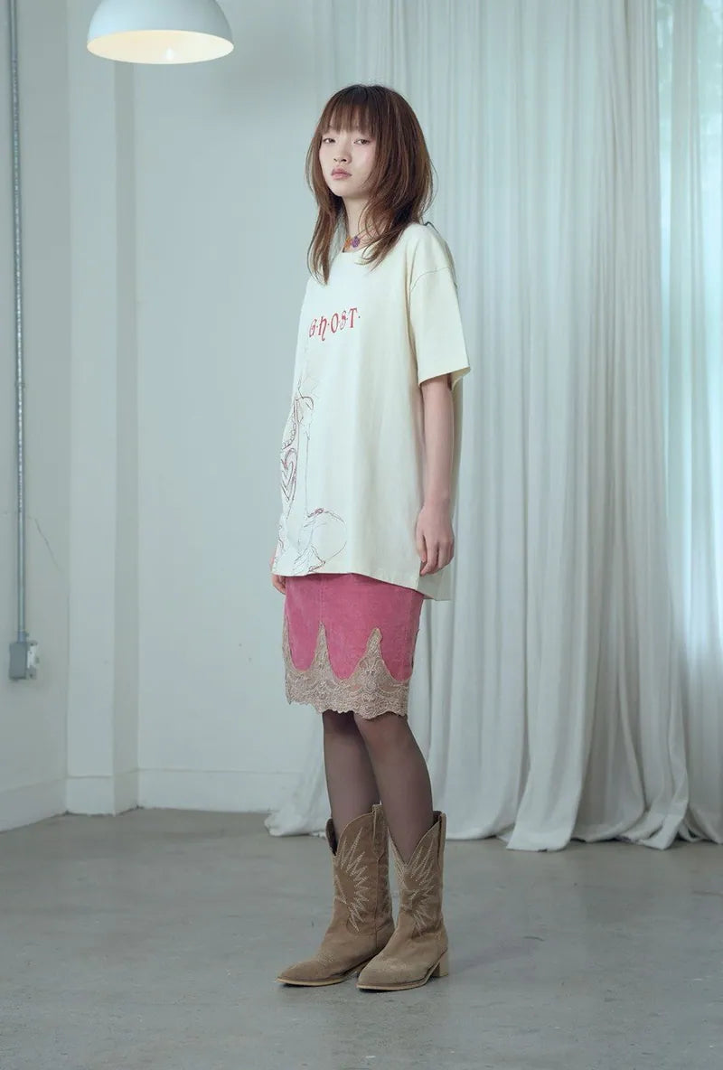 【niceghostclub】star girl tee [ ivory / white ]