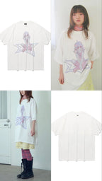 【niceghostclub】star girl big big tee [ white ]