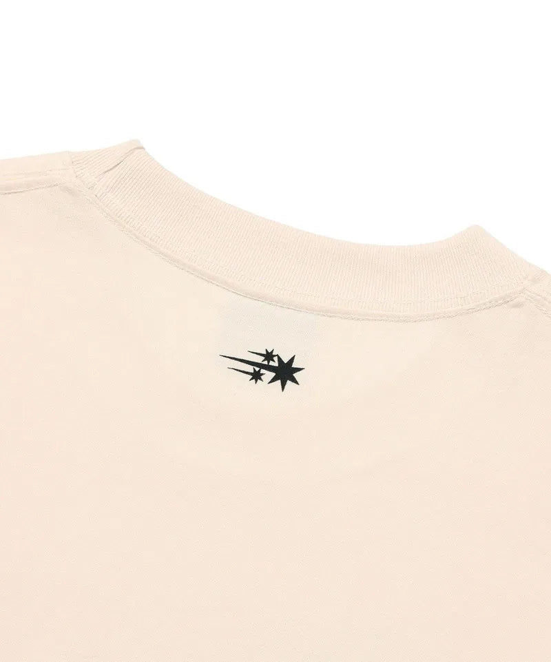 【niceghostclub】girl blowing symbol big big tee [ beige ]