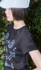 【Fancy Club】GLITER MAZY LOGO TEE [Black]
