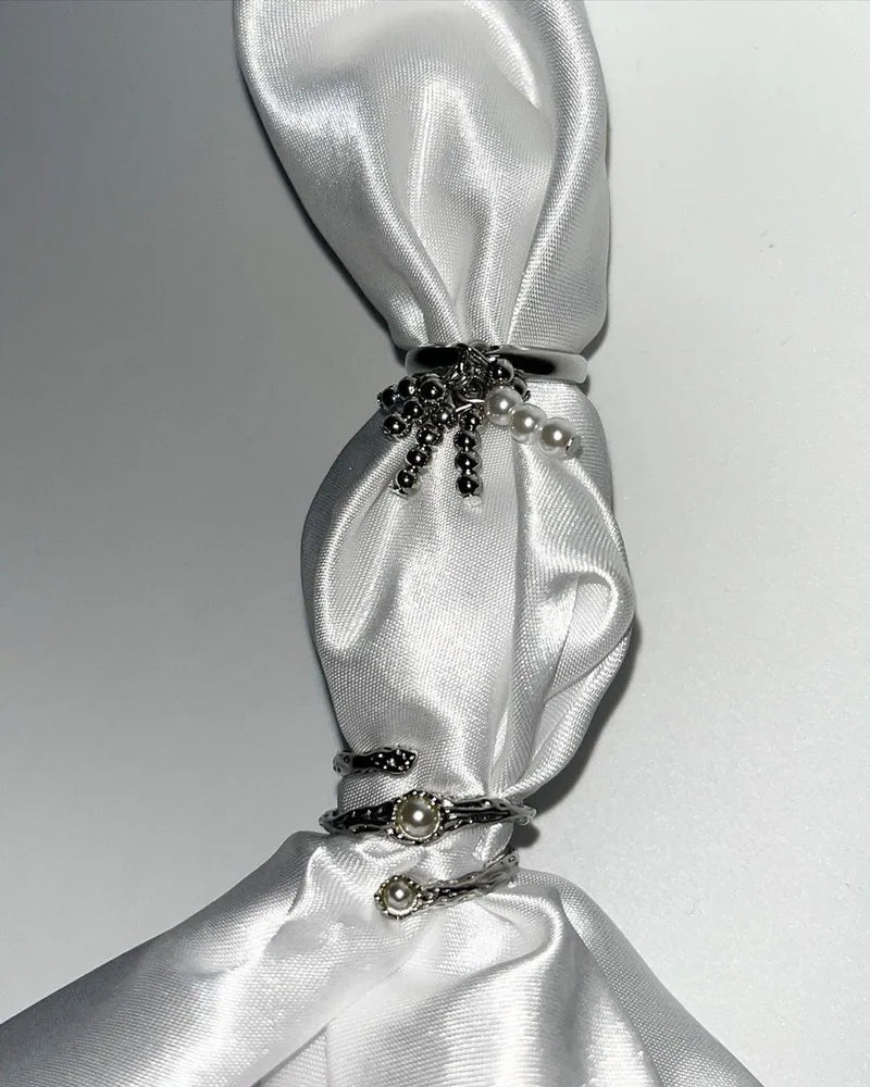 【3amgang】FALLING WHITE PEARL RING