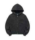 【niceghostclub】3STAR CROP HOODIE ZIP UP [CHARCOAL / PURPLE]