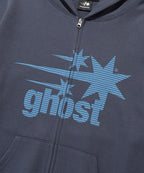 【niceghostclub】 ghost 3star hoodie zip up [charcoal / navy]