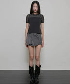 【Flare up】3-Layered T-Shirt [Black / Gray]