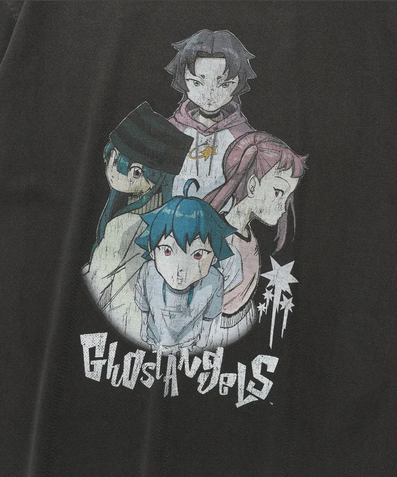 【niceghostclub】 ghost angels poster pigment big big tee [ charcoal ]
