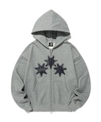 【niceghostclub】RELIGIOUS SYMBOLS HOODIE ZIP UP [ GREY ]