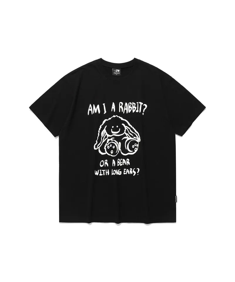 【niceghostclub】rabbit or bear tee [Black / White]