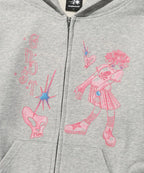 【niceghostclub】STAR SHOES GIRL HOODIE ZIP UP [ LIGHT GREY ]