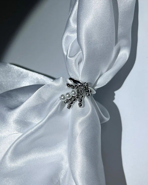 【3amgang】FALLING WHITE PEARL RING