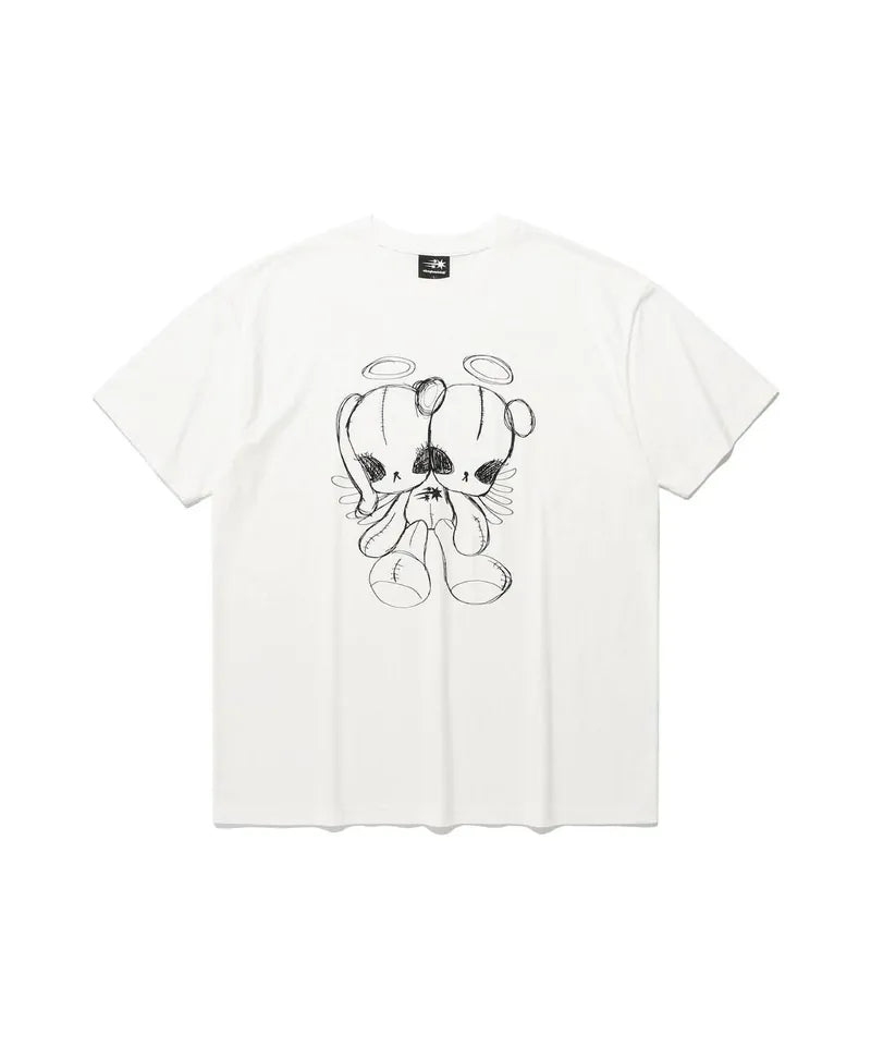 【niceghostclub】cotton doll angel tee [Black / White]