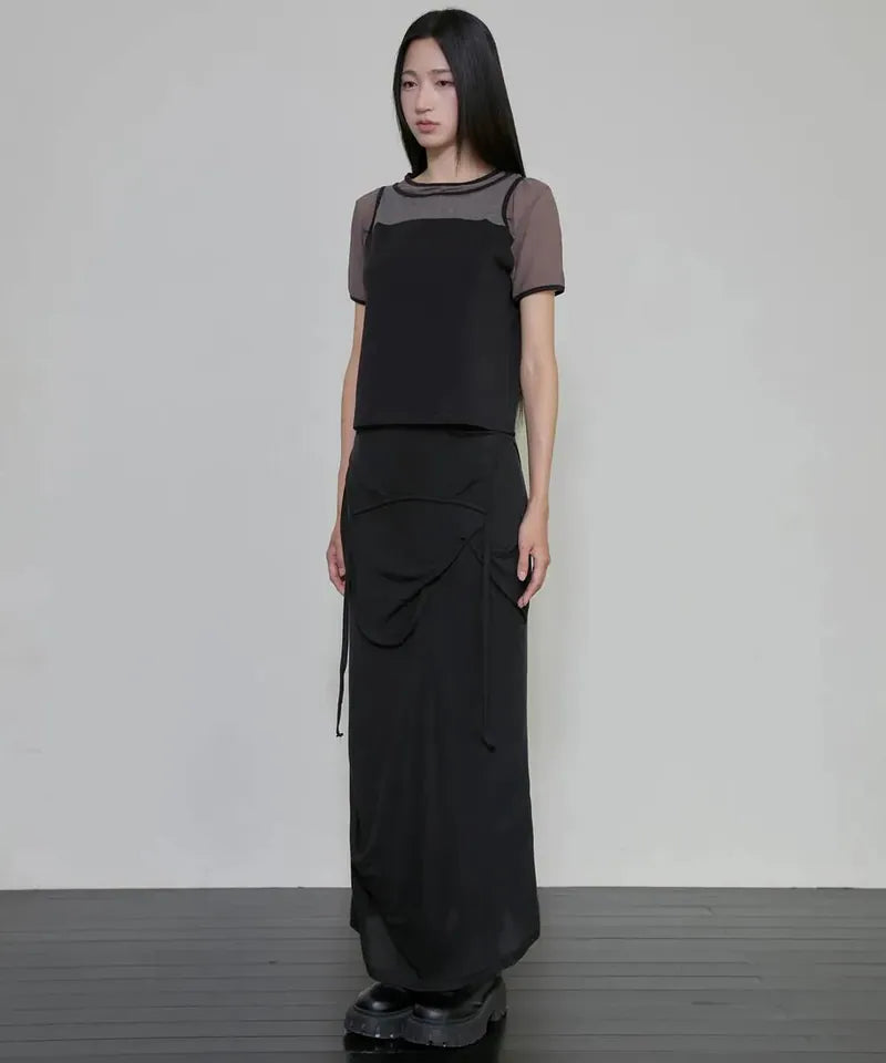 【Flare up】3-Layered T-Shirt [Black / Gray]