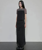【Flare up】3-Layered T-Shirt [Black / Gray]