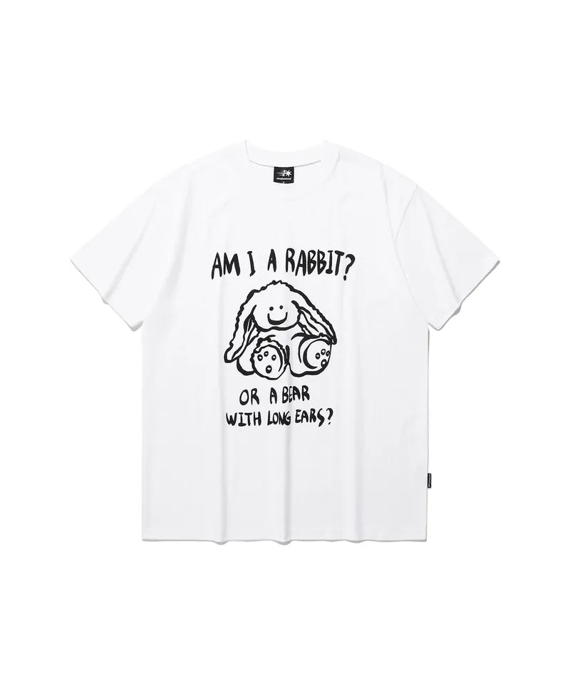 【niceghostclub】rabbit or bear tee [Black / White]