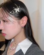 【3amgang】SILVER RIBBON ONE TOUCH EARRING