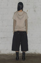 【Fancy Club】STRIPE LAYERED HOODIE [Beige / Black]
