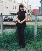 【Miseki seoul】Pleats button mini onepiece - BLACK / CHARCOAL