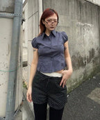 【JEANASIS x 25quee】格子澎澎短袖襯衫 - 3 colors