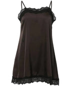【Flare up】2-Layered Lace Dress [Black / Brown]