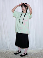 【itzavibe】CAT GIRL T SHIRT [ WHITE / BLACK / MINT ]