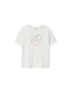 【kijun】Pebble Heart Tee [Off-White / Charcoal]