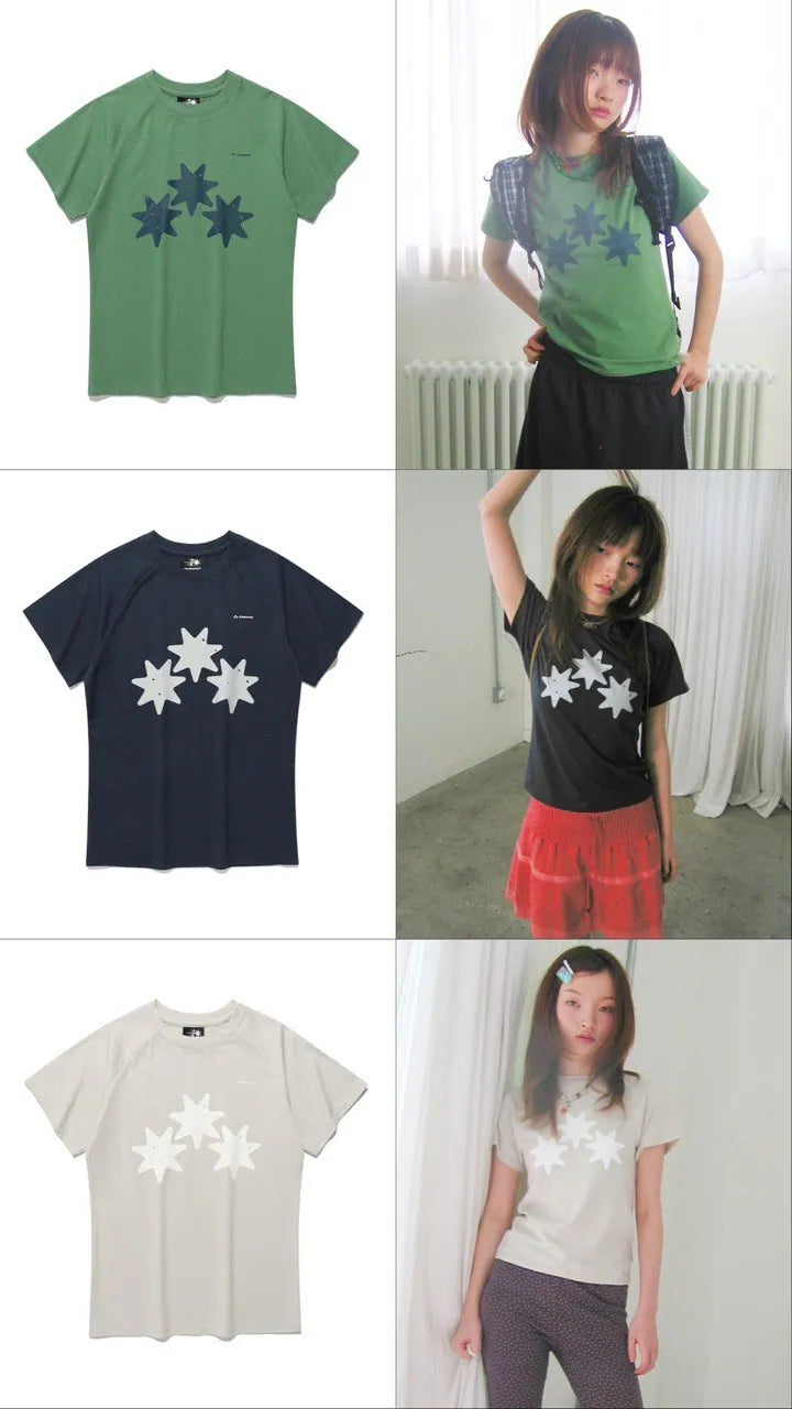 【niceghostclub】 religious symbol mini tee [ green / navy / grey ]