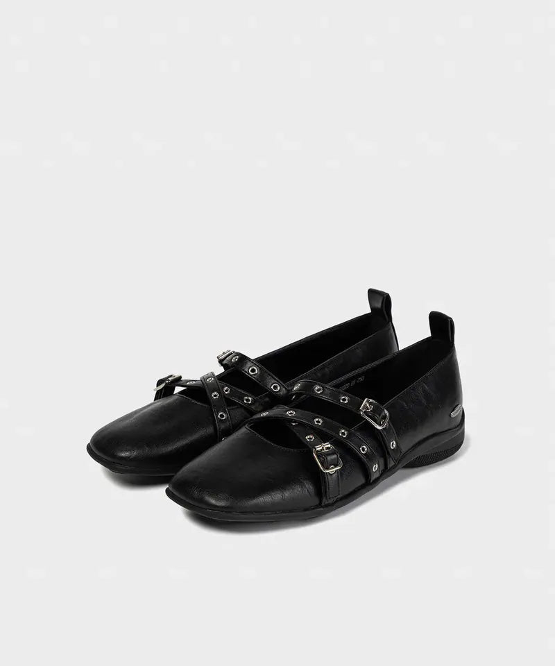 【KHIHO】Travel Flat Mary Jane [ Black / Brown ]