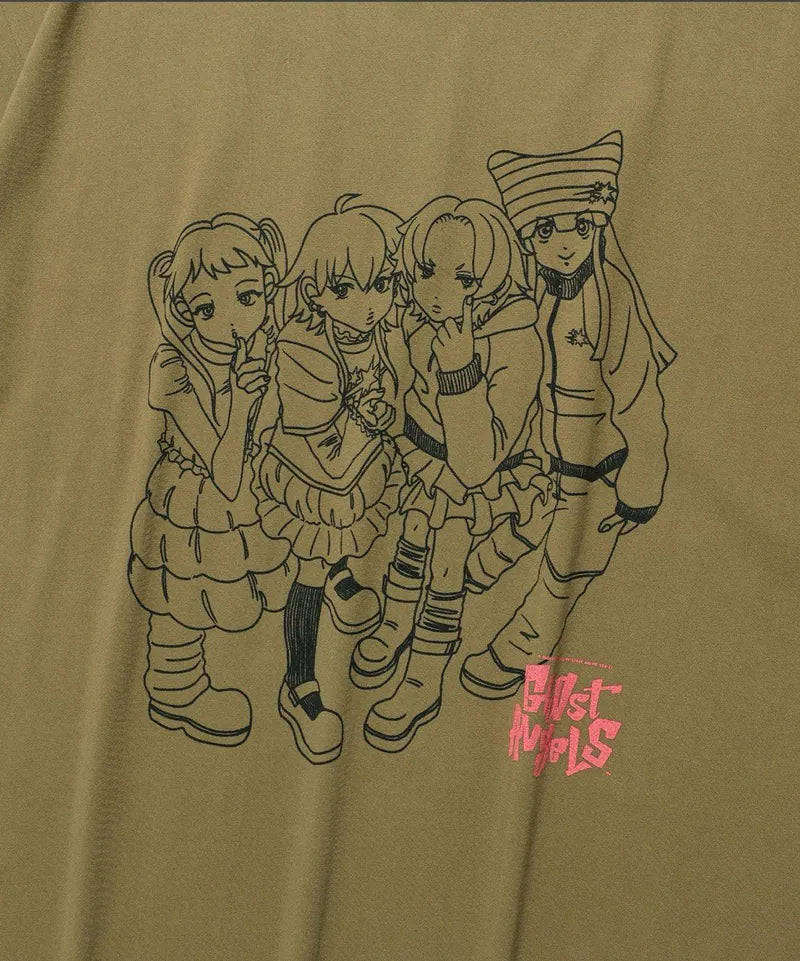 【niceghostclub】ghost angels photo big big tee [ khaki ]